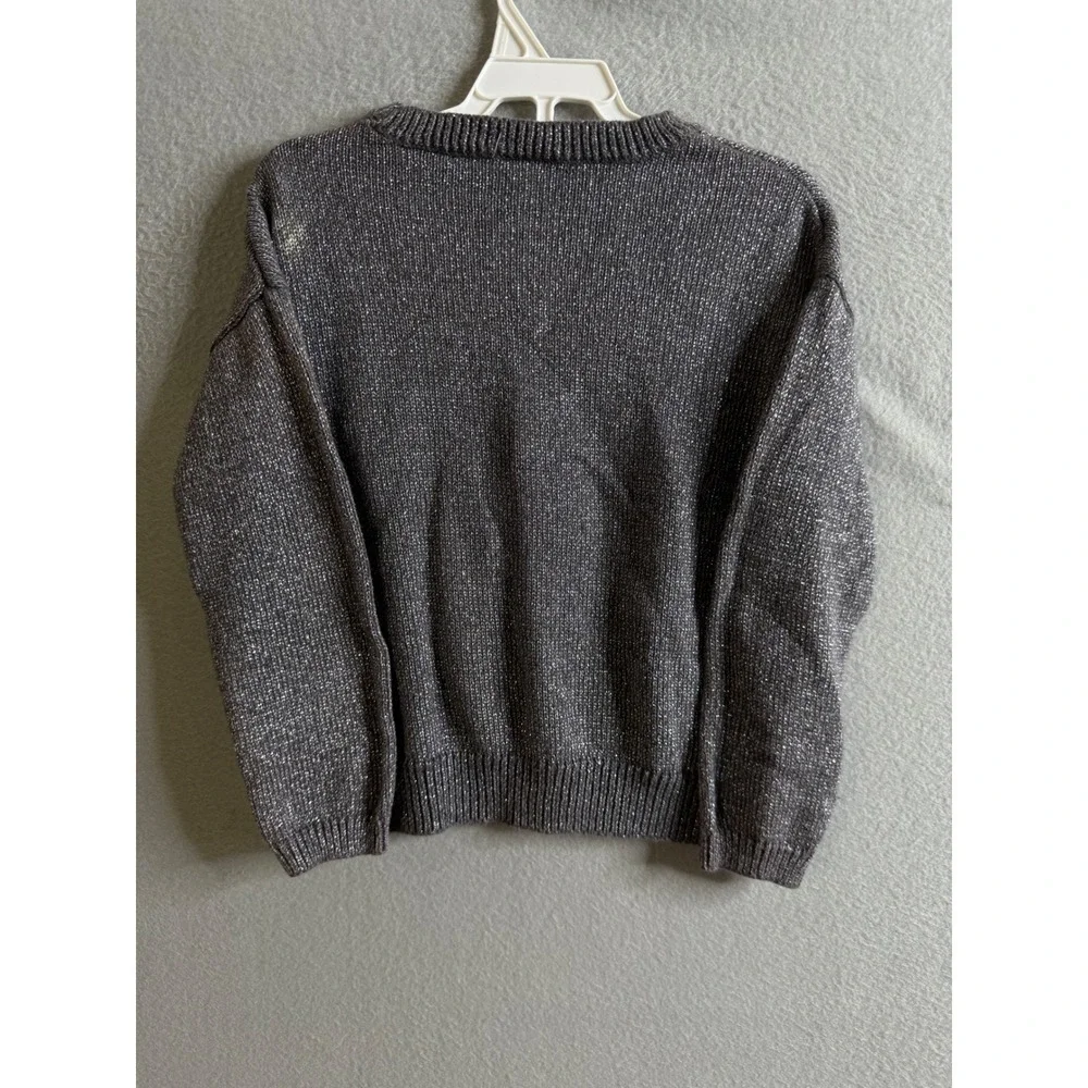 Gymboree Sweater Girls 4 Gray Sparkle Crew Neck Pullover Top‎